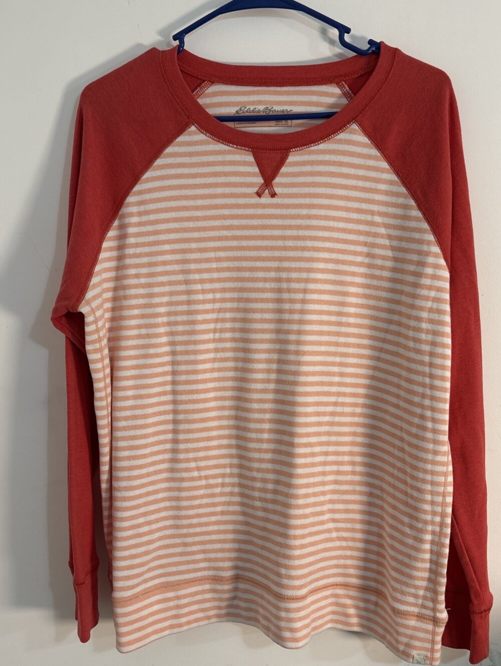 Ladies XL Eddie Bauer Striped LS Thermal Top Orange
